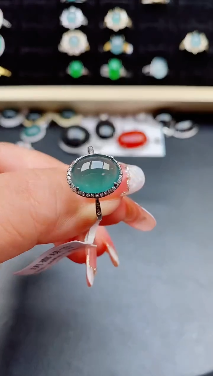 【闪购商品】翡翠戒指银S925镶嵌0800