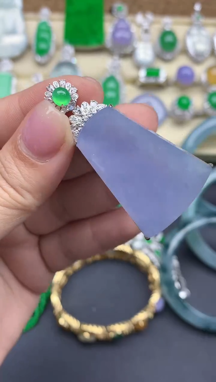 【闪购商品】翡翠颈饰18K金镶嵌422--中国好珍宝