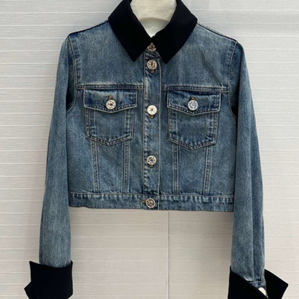 吾火火牛仔假两件式短款夹克YJJ57605BJ