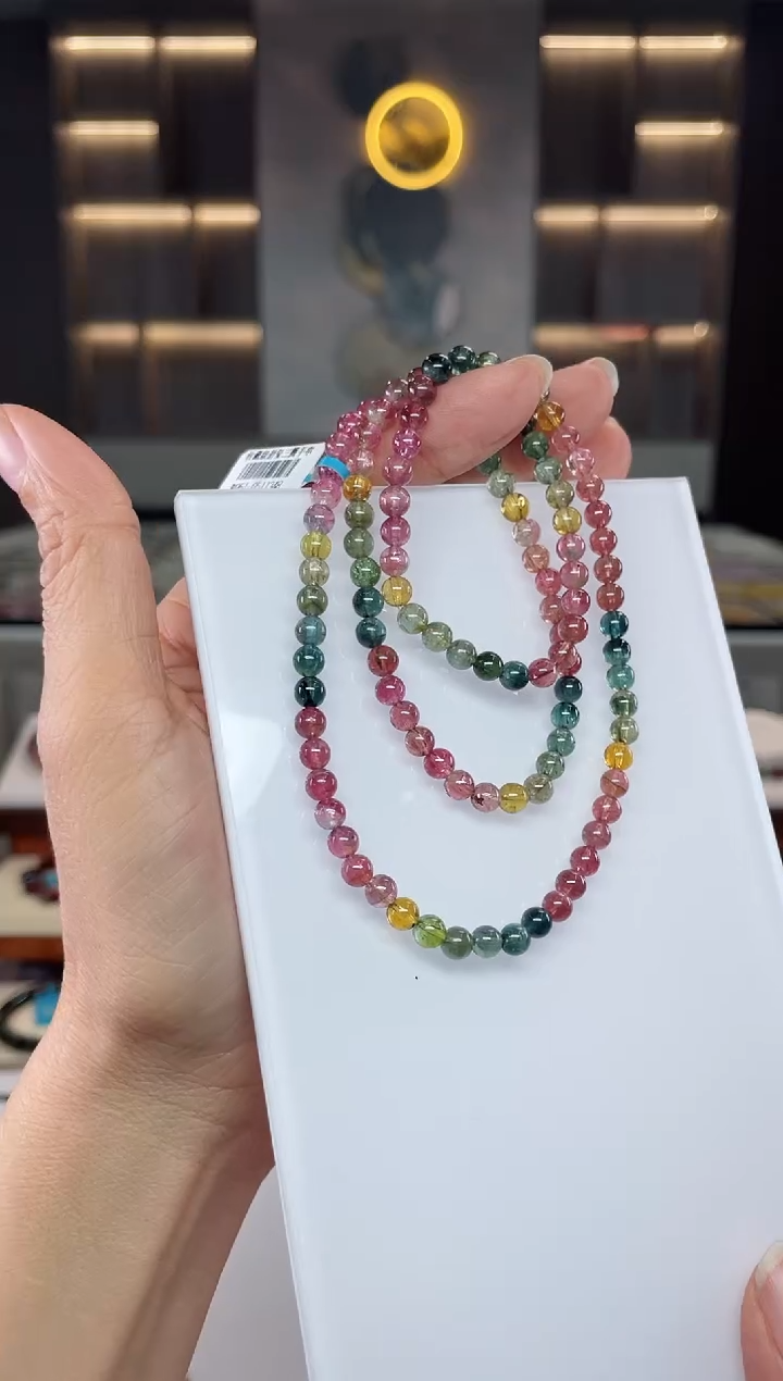【闪购商品】碧玺三圈手串未镶嵌（多样性发一条）Q