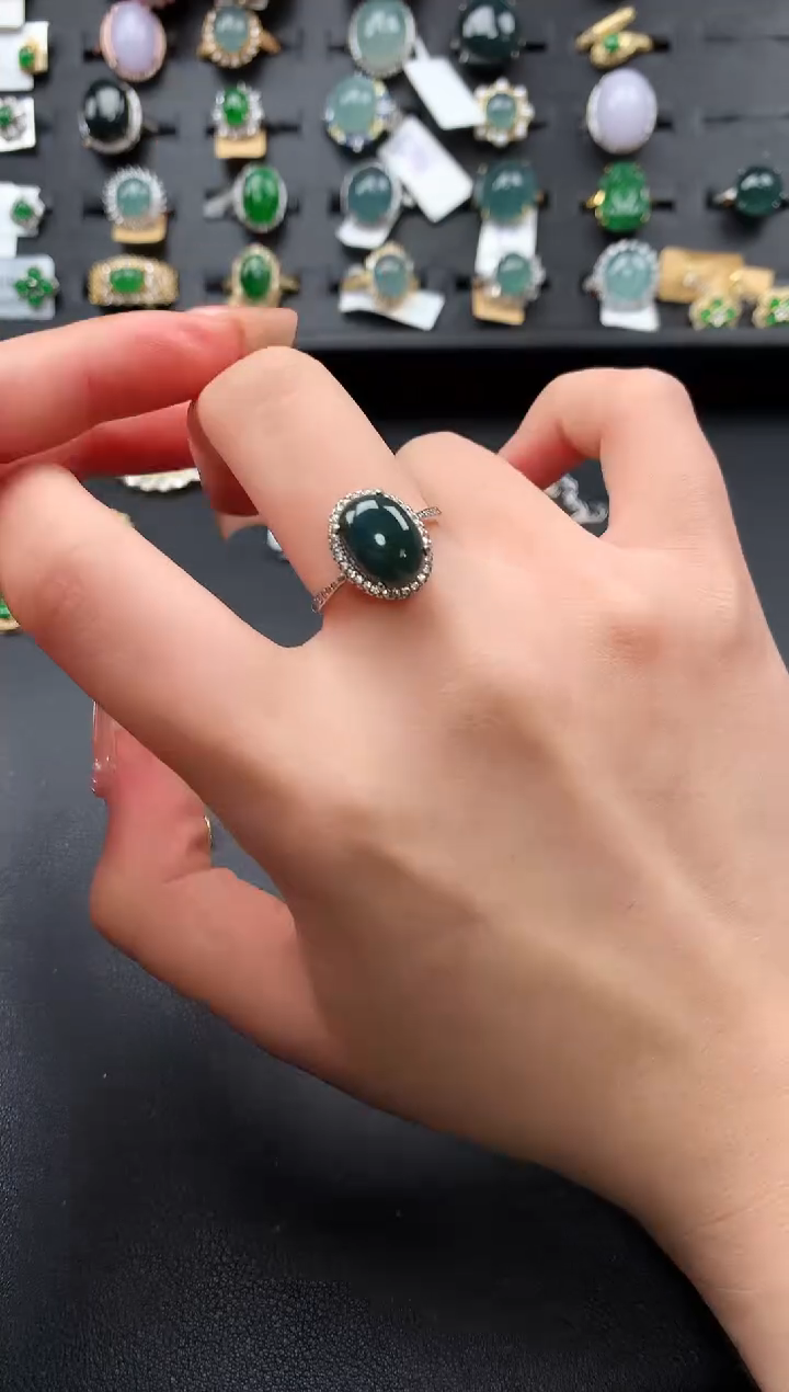 【闪购商品】翡翠戒指银S925镶嵌521411