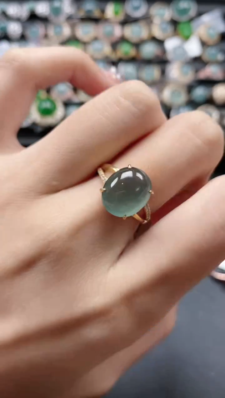【闪购商品】翡翠戒指银S925镶嵌51511