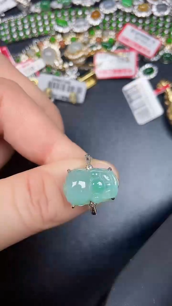 银S925镶嵌戒指翡翠6100