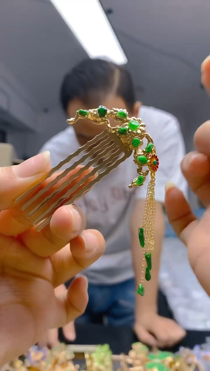【闪购商品】翡翠耳饰合金0100翡翠发簪