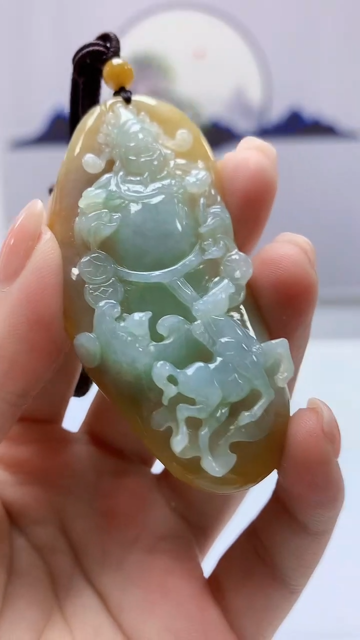 【闪购商品】定制翡翠未镶嵌4902ms-毛货126财神