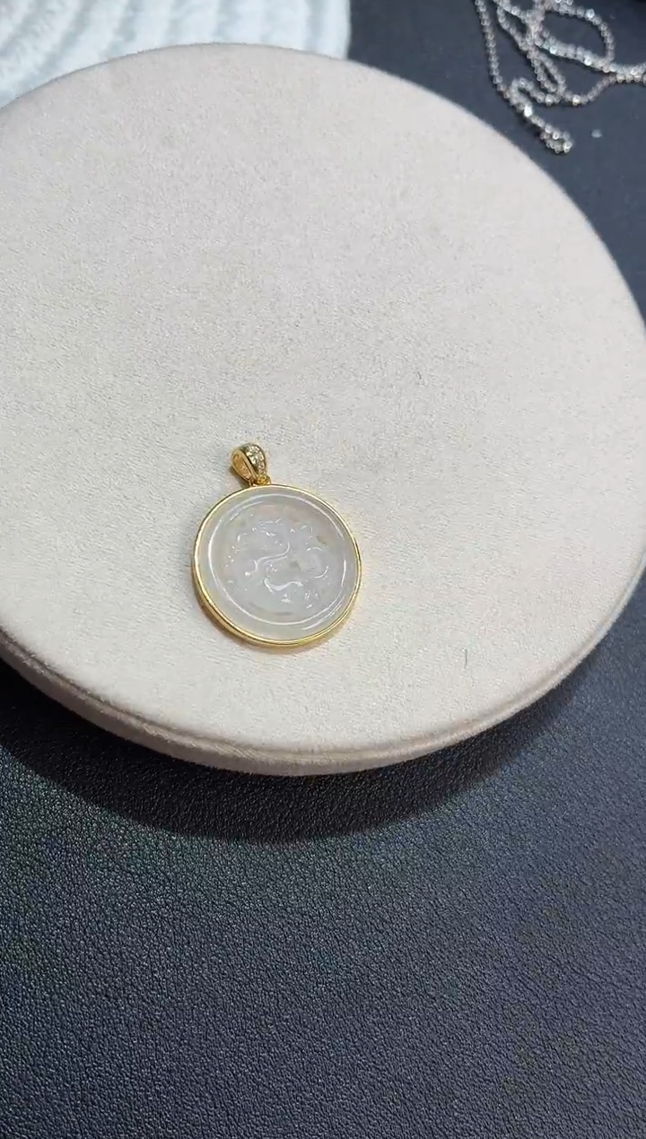 吊坠(不含链)银S925镶嵌翡翠吊坠