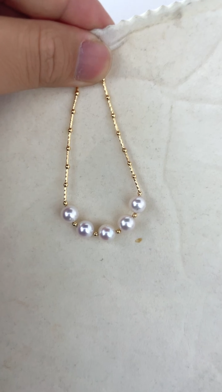 【闪购商品】海水珍珠手绳18K金镶嵌手链