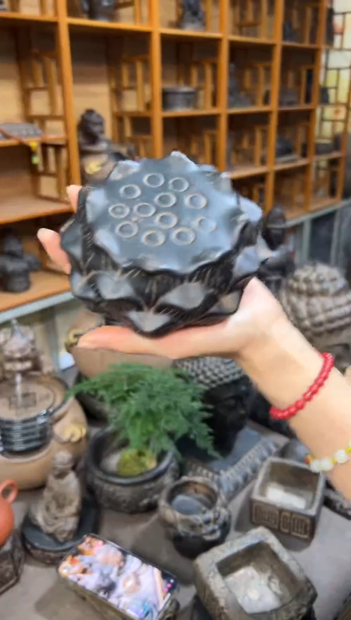 陶土【火山泥】莲蓬实心底座