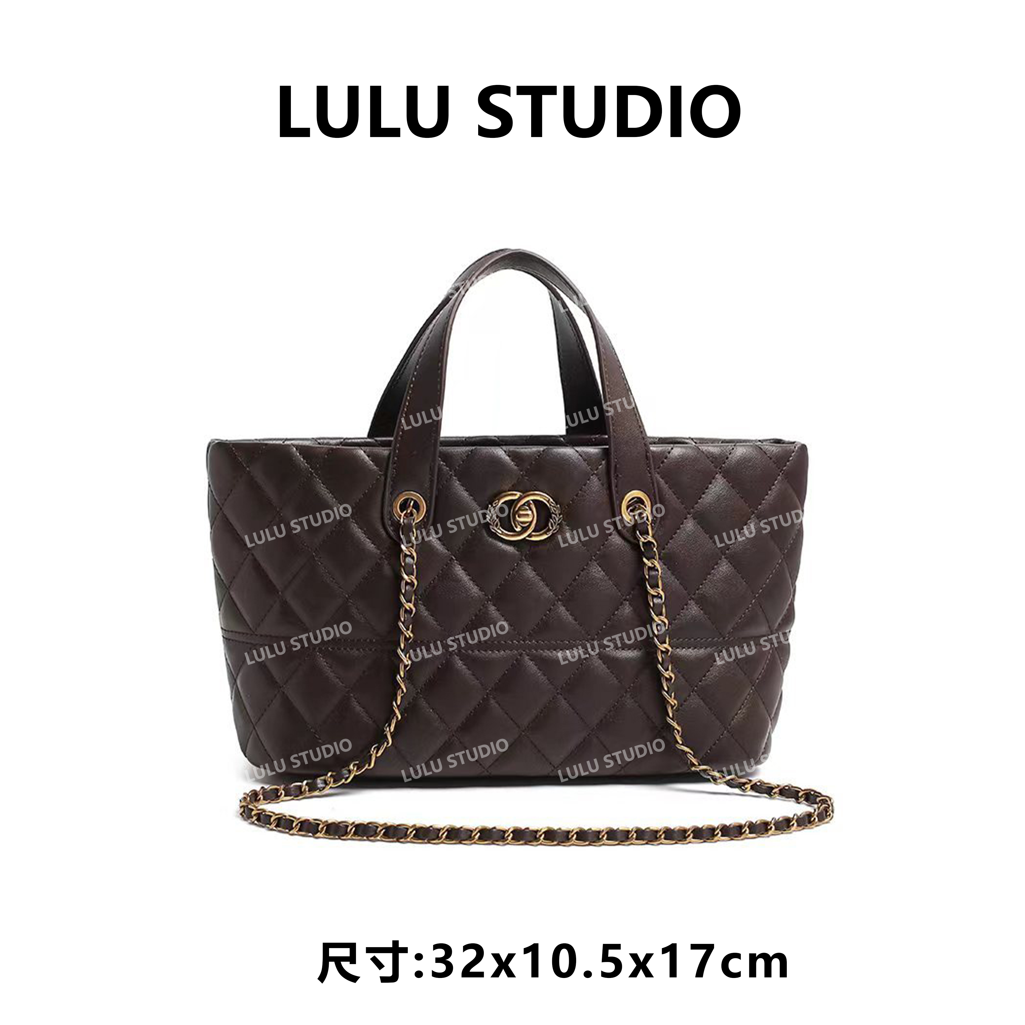 【LULU】QYX-81705-巧克力RAIN.CUN休闲时尚百搭腋下女包