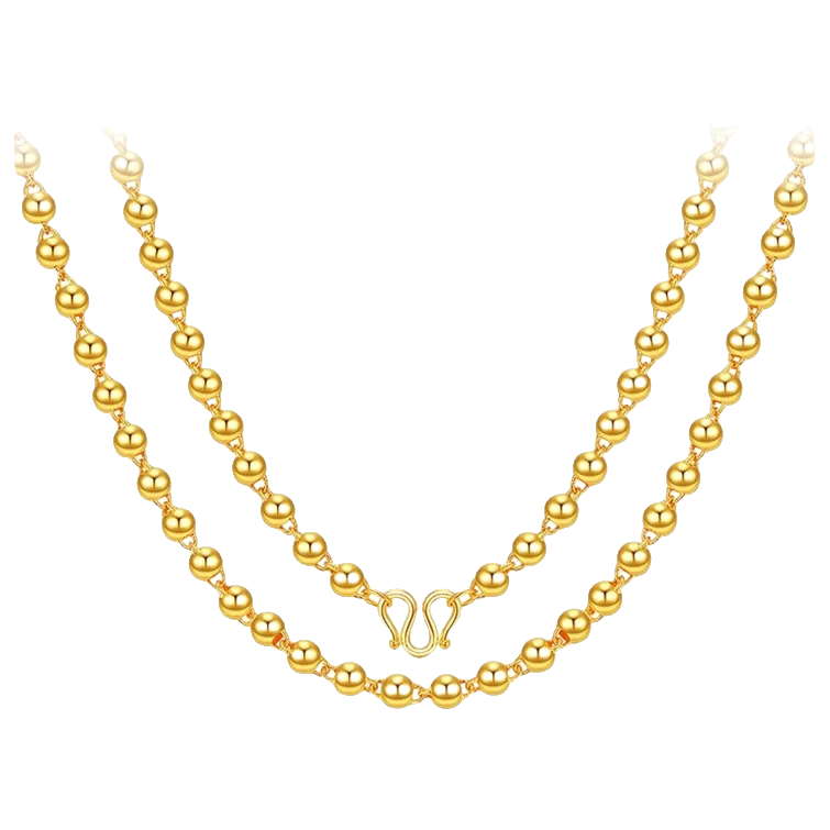 链子足银 【臻选】足银镀金简约百搭光面佛珠项链