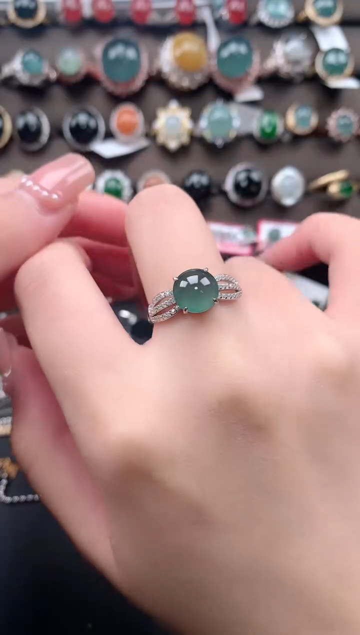 【闪购商品】翡翠戒指银S925镶嵌561451