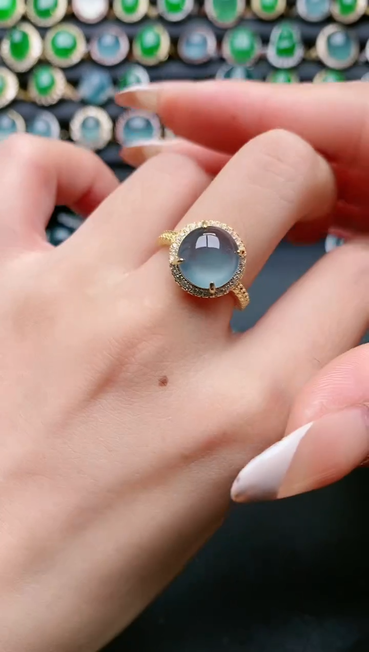 【闪购商品】翡翠戒指银S925镶嵌111111