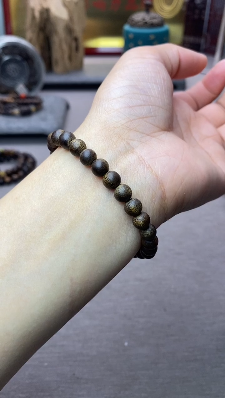 【闪购商品】沉香手串越南芽庄白棋06沉水 素圈