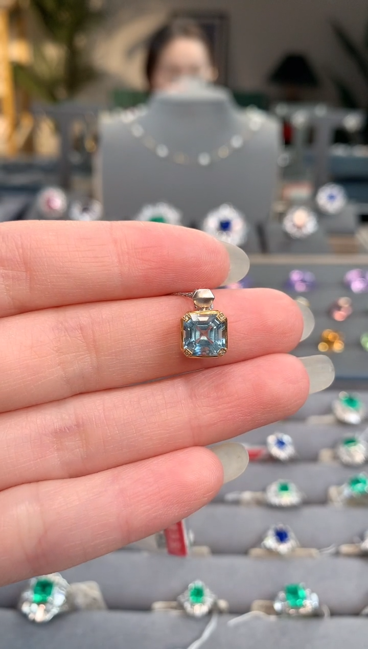 【闪购商品】托帕石吊坠(不含链)18K金镶嵌托帕石