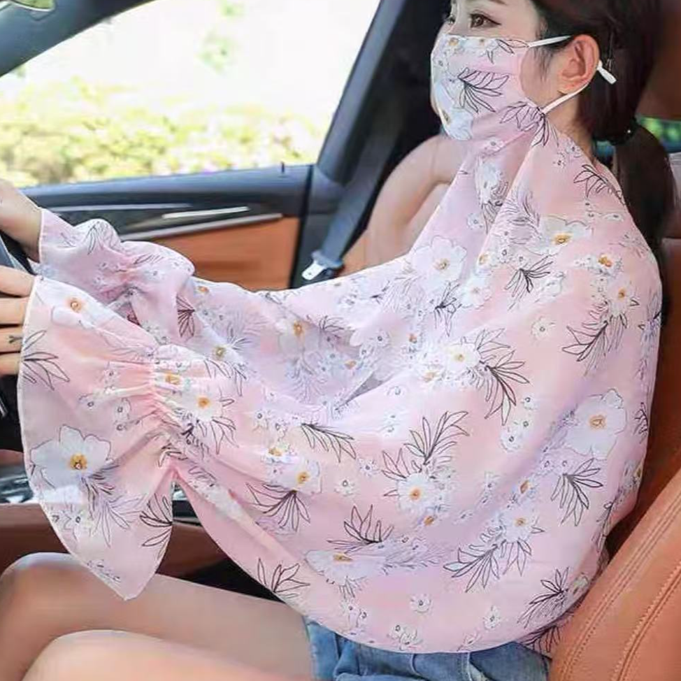 夏季新款碎花薄款防晒雪纺衫女时尚洋气减龄上衣#881