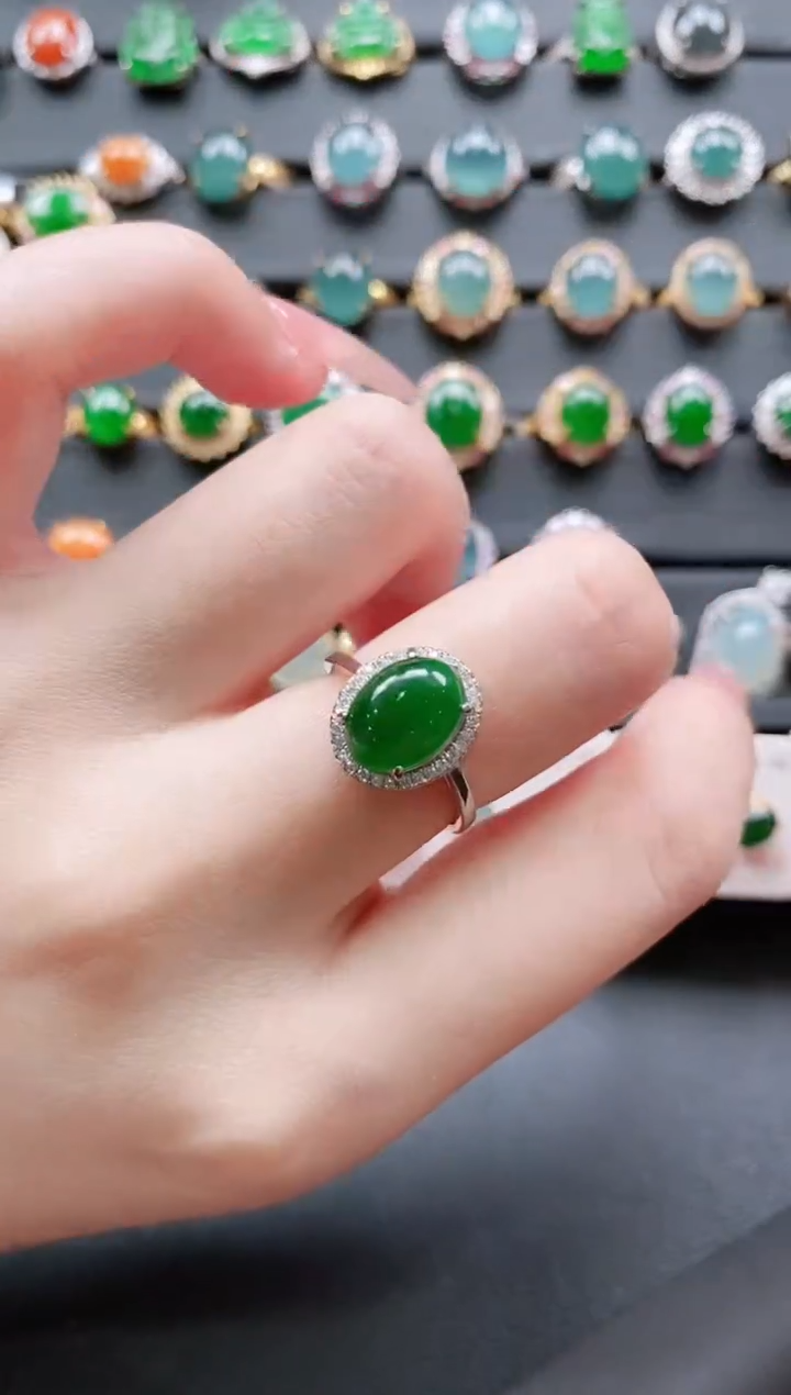 【闪购商品】翡翠戒指银S925镶嵌11111111