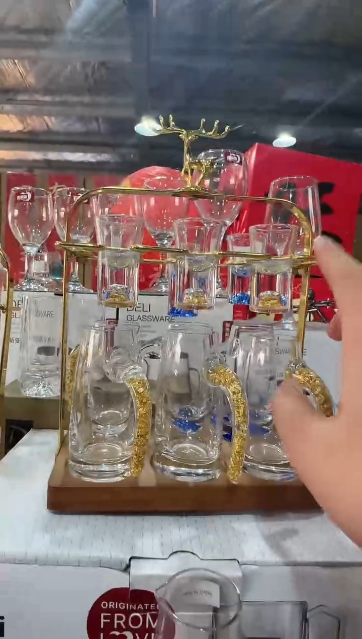 【闪购商品】玻璃无盖款直播闪购价金箔6+6加杯架