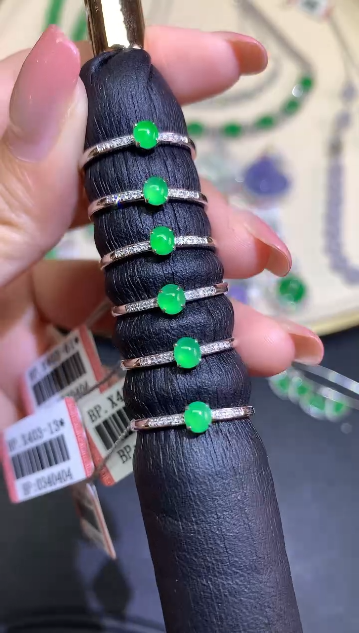 翡翠戒指18K金镶嵌戒指多样性发其一A116|1280