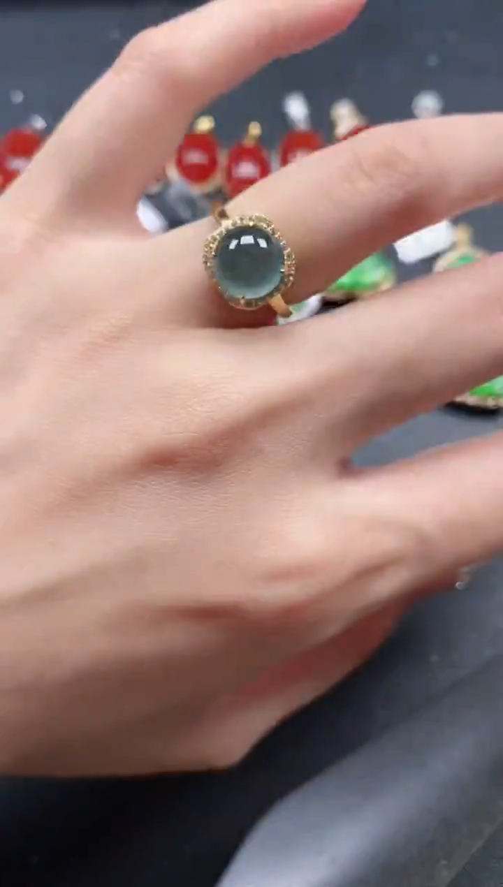 银S925镶嵌戒指翡翠6-