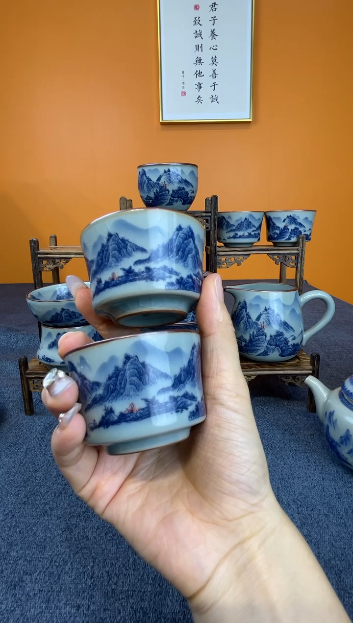 逆**鱼釉里红2客杯