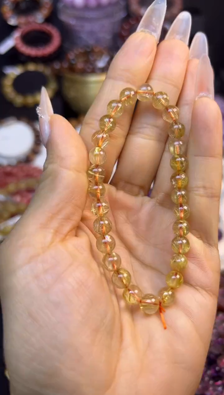 未镶嵌手串水晶金发晶6.6mm