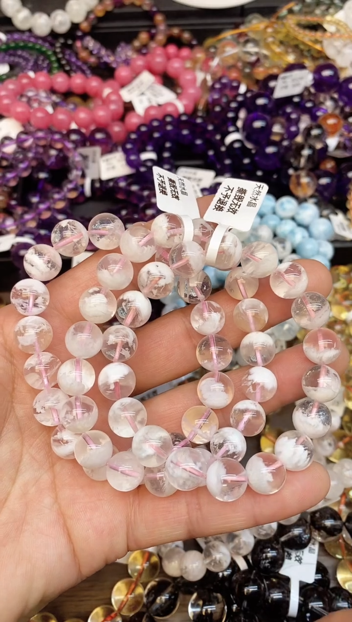 【闪购商品】水晶手链未镶嵌b66 雪花幽灵10mm+ 多样性发其一