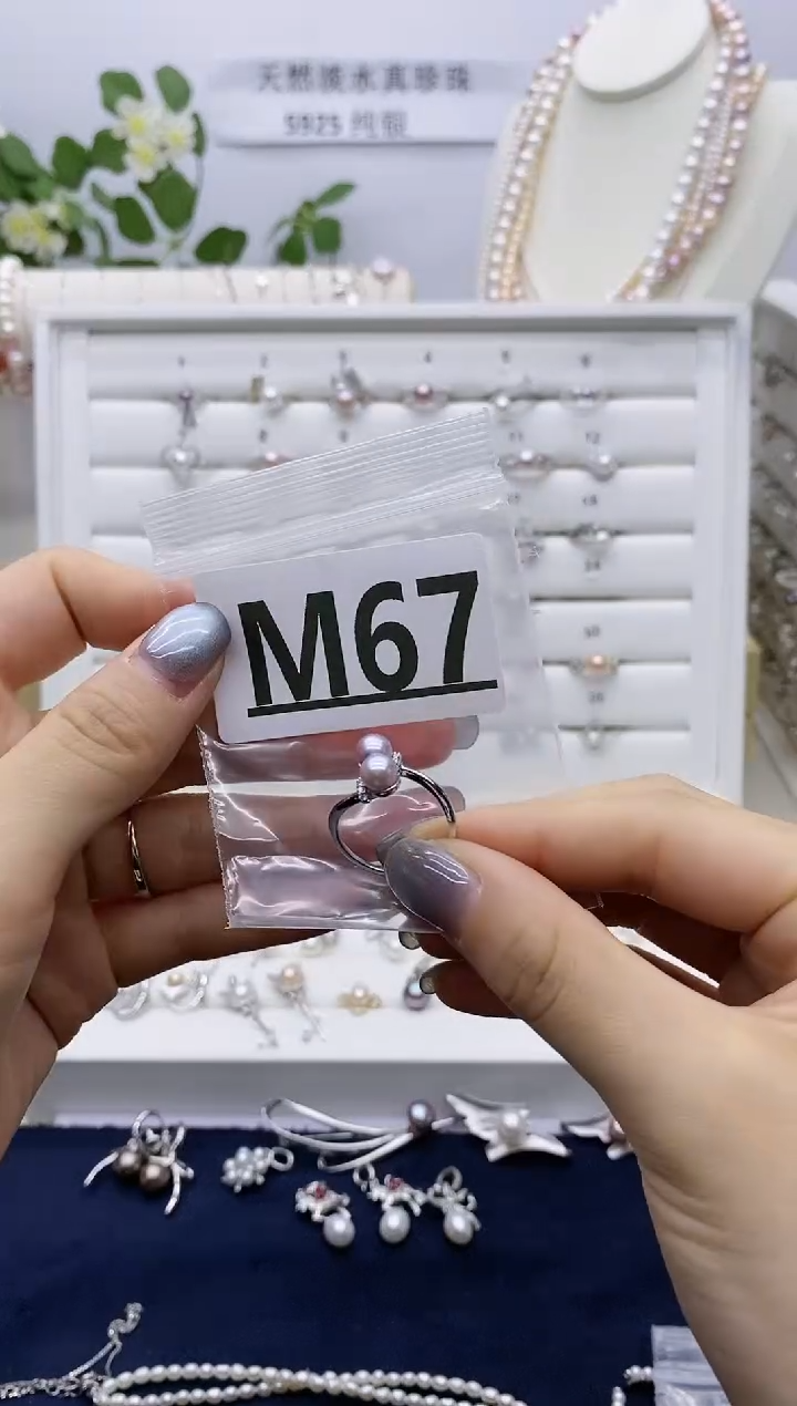 银S925镶嵌无淡水珍珠兰****妆M67