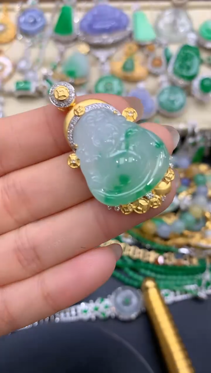 【闪购商品】翡翠颈饰18K金镶嵌421-中国好珍宝