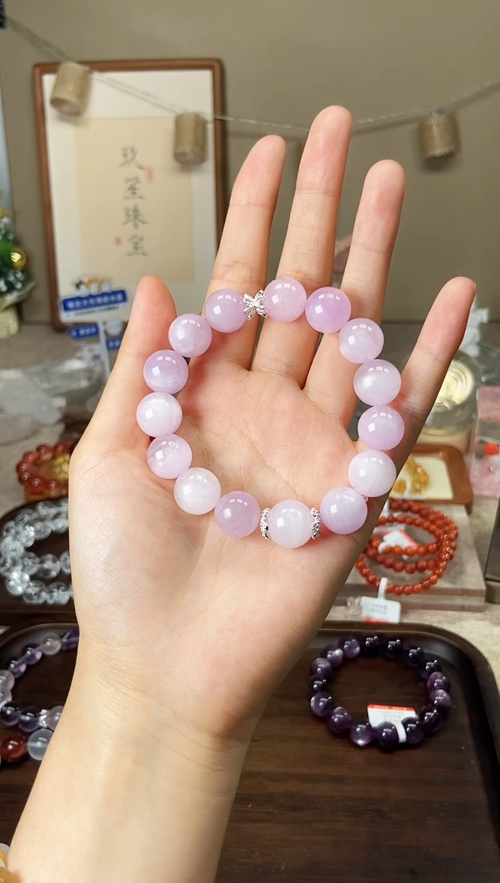 手串锂辉石未镶嵌13m紫锂辉设计款