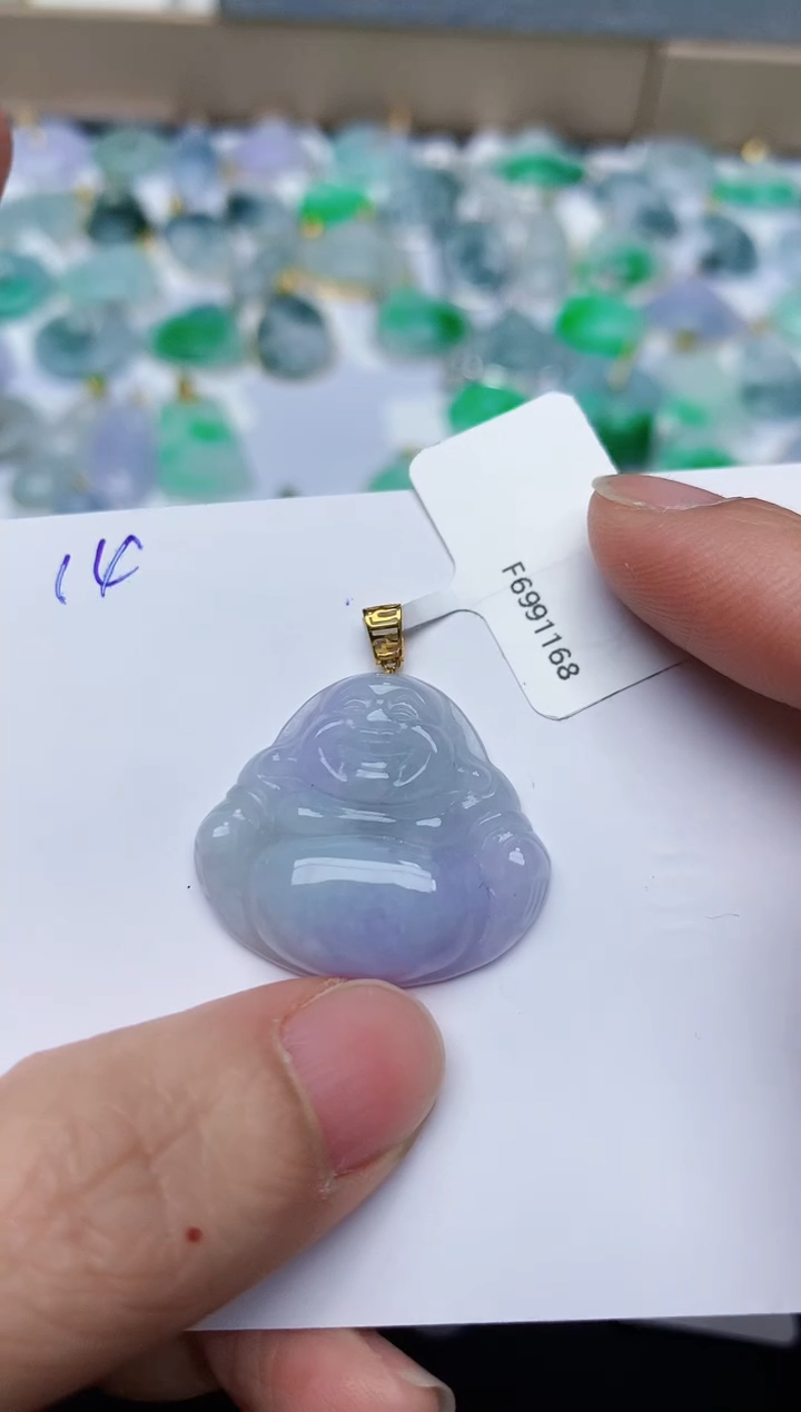 【闪购商品】翡翠颈饰18K金镶嵌天然翡翠A货    