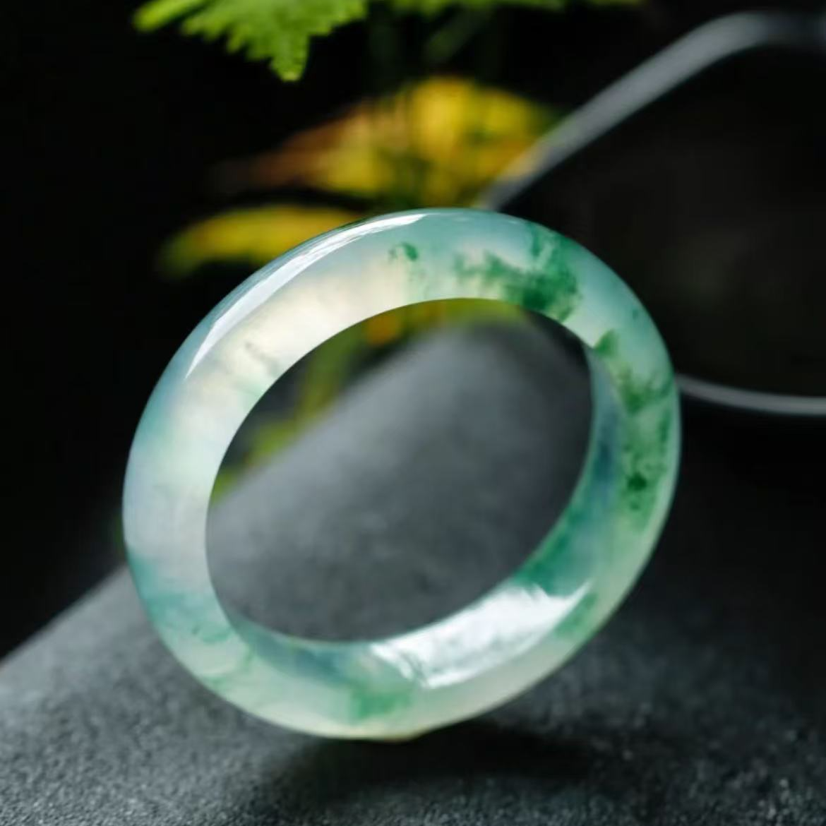 缅甸A货翡翠手镯圈口测量勿拍