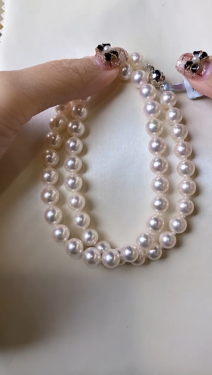 【闪购商品】海水珍珠项链未镶嵌7.5-8Akoya海水珍珠项链