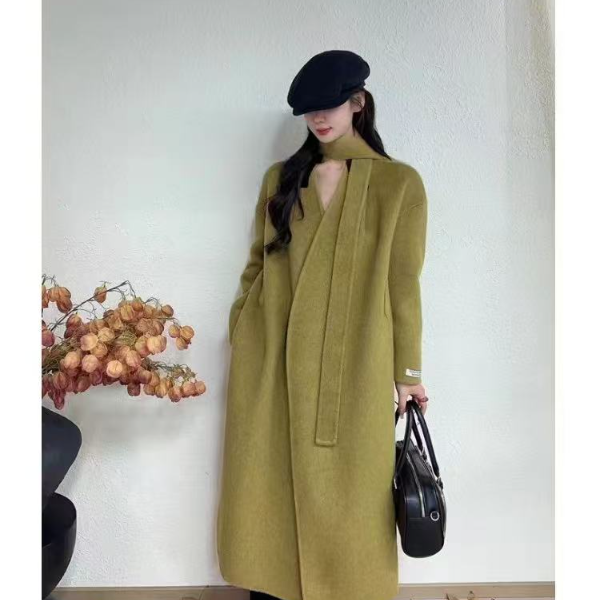 8110羊毛大衣2025秋冬新款毛呢大衣时尚中长款百搭双面呢女外套