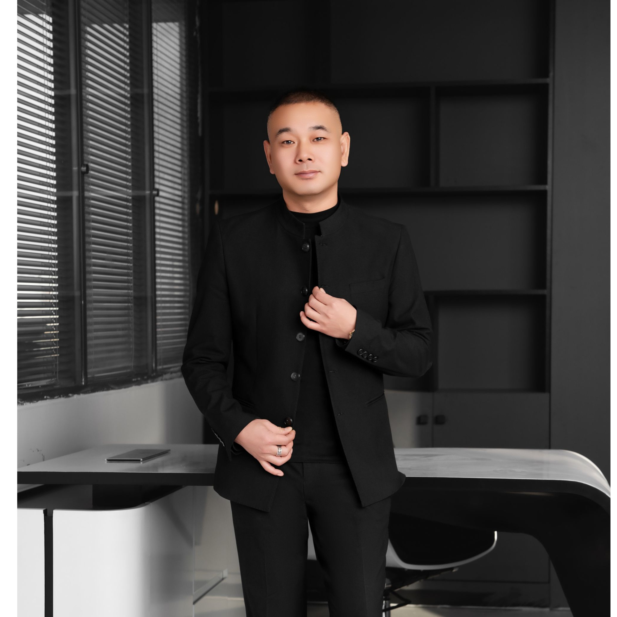 新中式立领西装中国风礼服休闲中山装雅痞西服青年装外套两件套