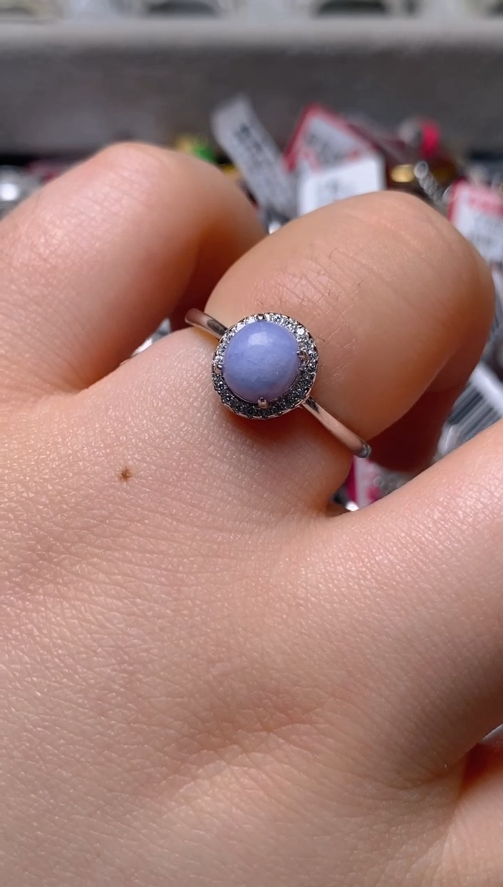 银S925镶嵌戒指翡翠百内无证书