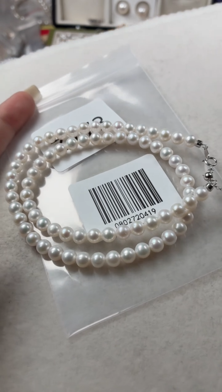 银S925镶嵌项链淡水珍珠Z773