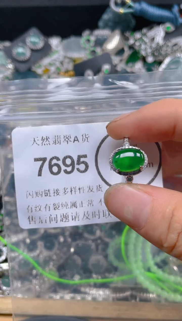 翡翠未镶嵌颈饰7695