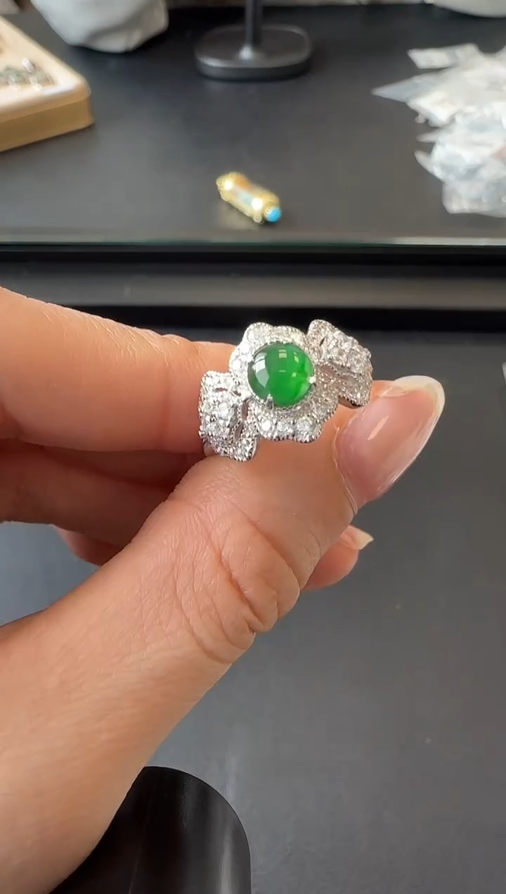 【闪购商品】翡翠戒指银S925镶嵌没有鉴赏期