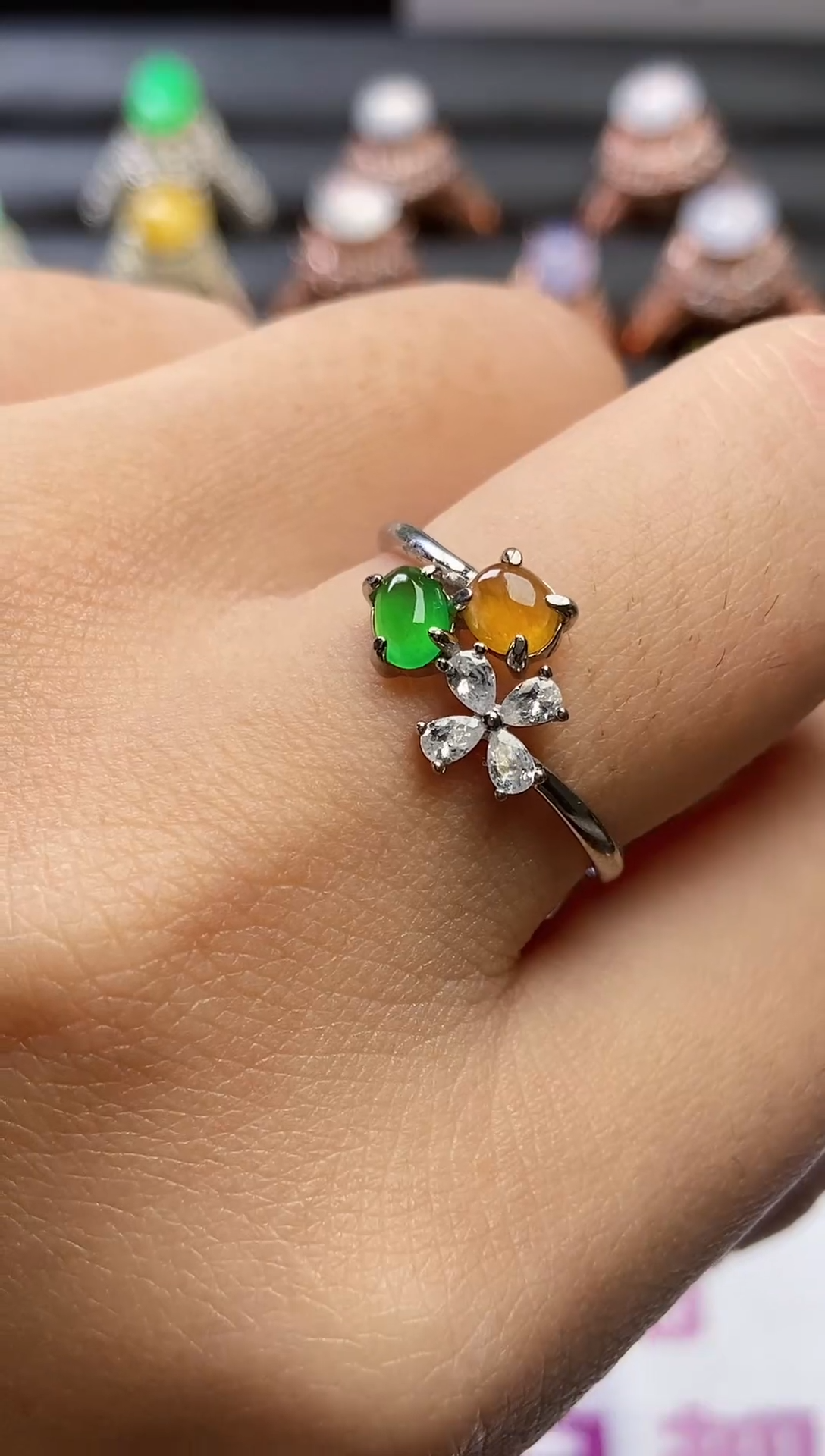 【闪购商品】翡翠戒指银S925镶嵌0000