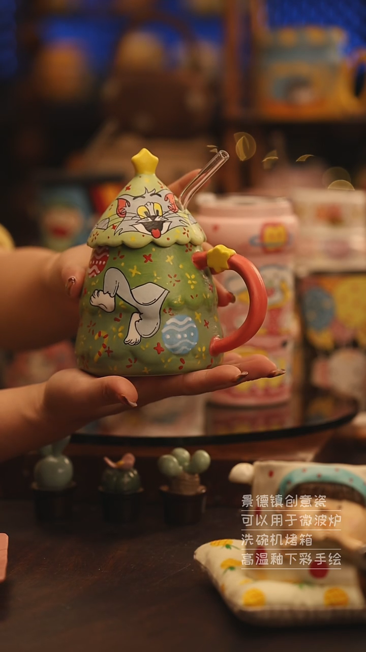 陶瓷景德镇可爱陶瓷釉下彩绘设计师款