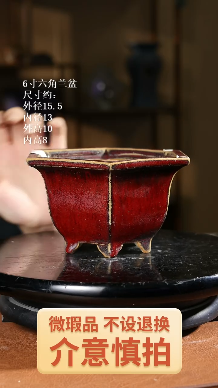 6寸六角兰盆  755