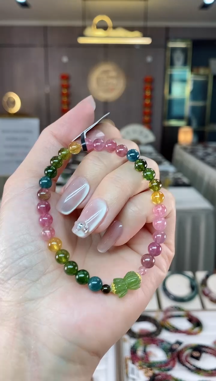 【闪购商品】碧玺单圈手串5.5mm+未镶嵌（多样性发一条）hon