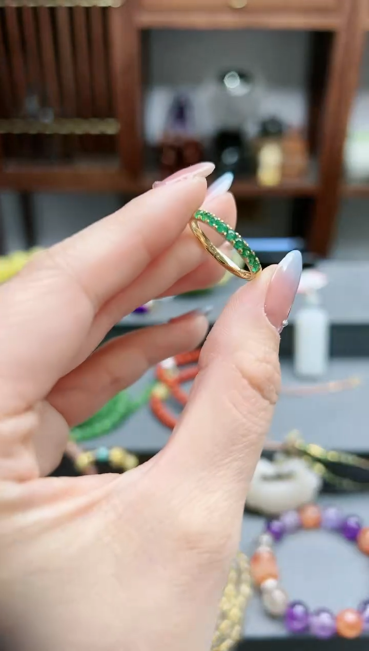 【闪购商品】祖母绿戒指18K金镶嵌18k金祖母绿戒指*1 XC