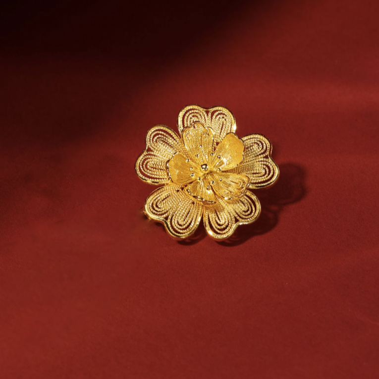 凤喆古法工艺设计师款足金头饰