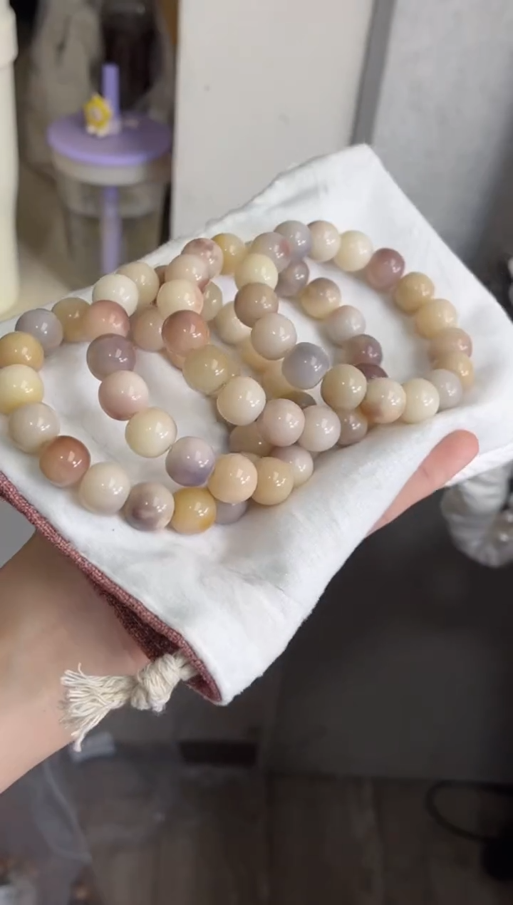 菩提根/象牙果手串水蜜桃紫美人玉化苹果12*13现穿