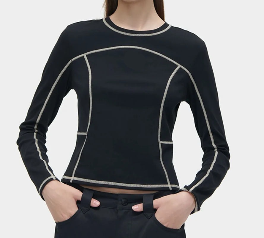 修身型T恤女士针织户外打底紧身跑步女款速干健身