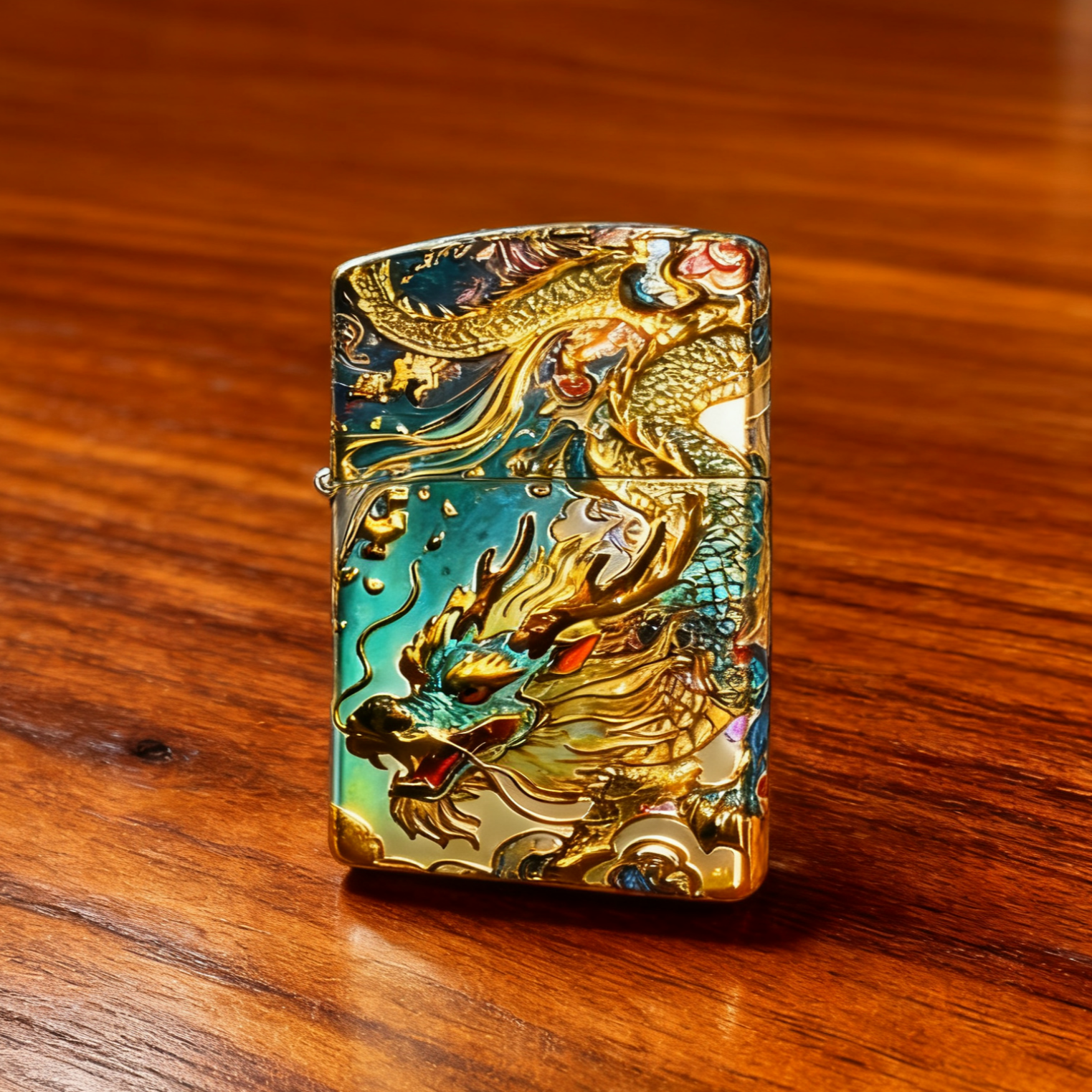 满工鎏金青龙白虎煤油机L（配官方礼盒保卡）  