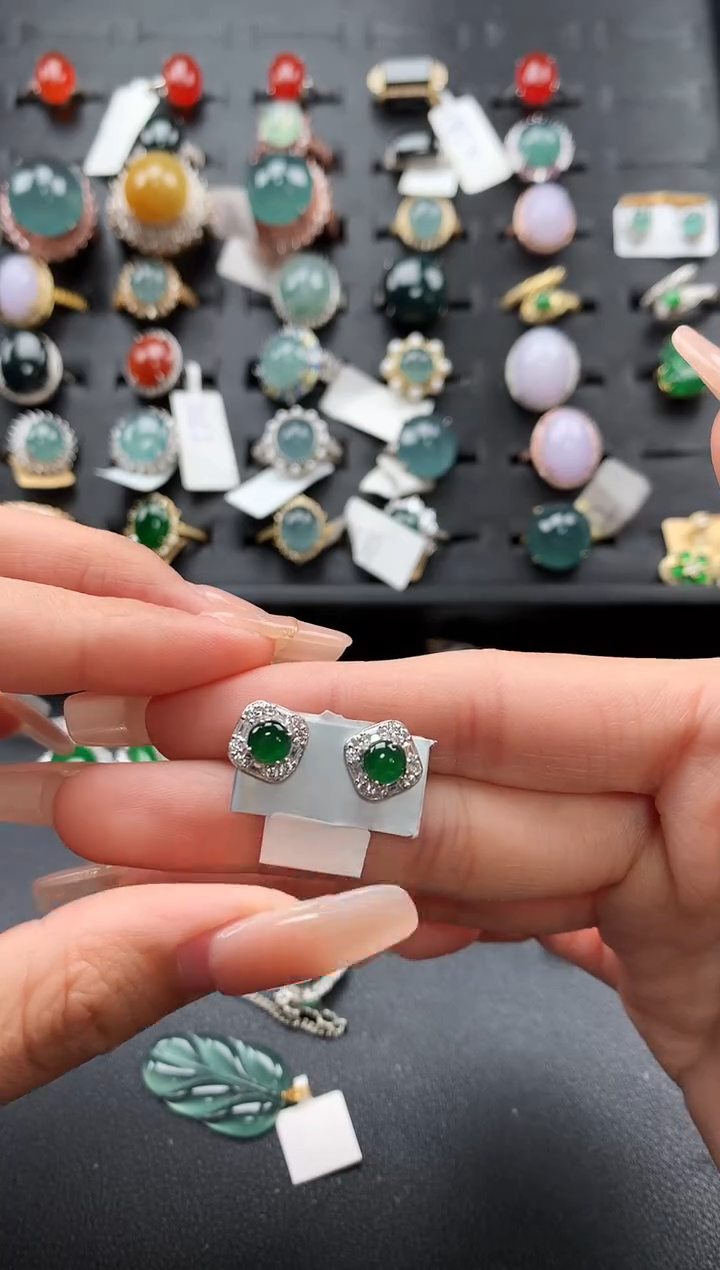 【闪购商品】翡翠戒指银S925镶嵌54655547654