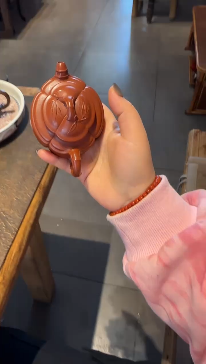 【闪购商品】紫砂茶壶海棠腰圆双线竹鼓