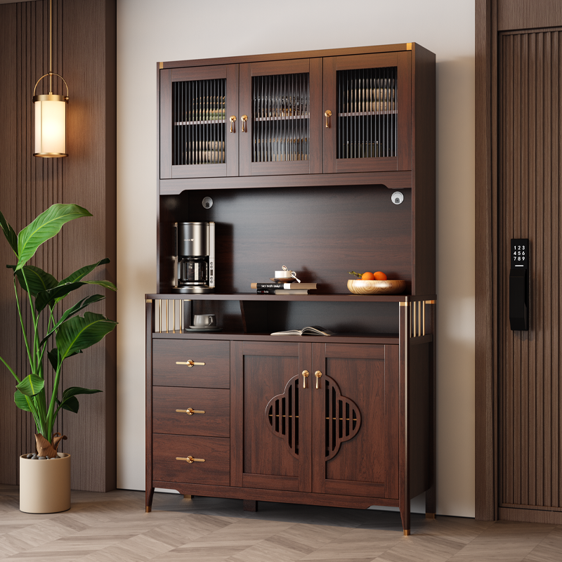新中式实木餐边柜客厅家用轻奢简约大容量隔断玄关餐厅收纳靠墙